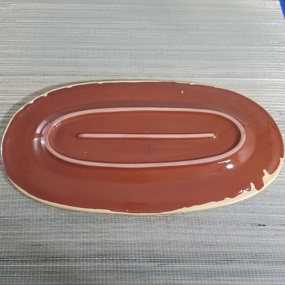 Vietri Paesano 19" Oval Italian Serving Platter Floral Bird Rustic Tuscan Italy - Picture 8 of 10